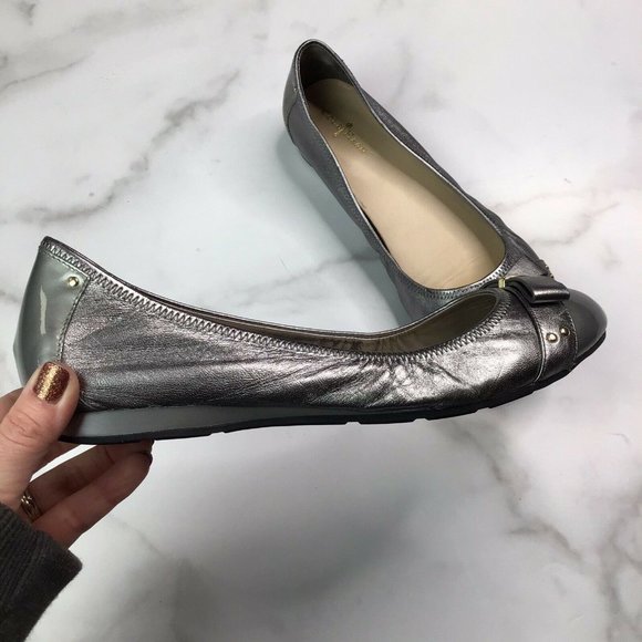 cole haan silver flats